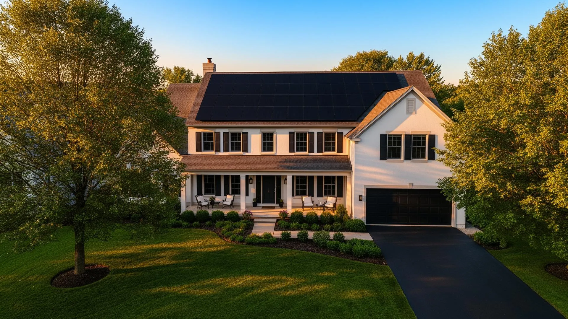 Illinois home with rooftop solar panels installed
